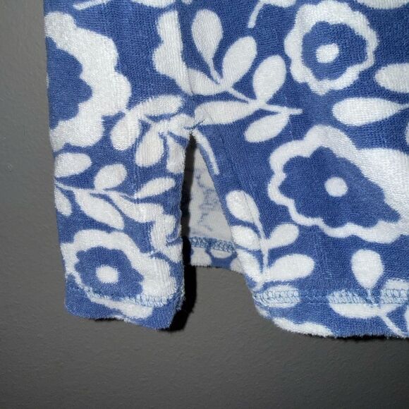Mini Boden Blue and White Floral Terry Cloth Swim Cover up size 5-6Y #723 - Picture 4 of 8